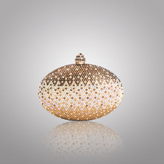 Premium Golden Brown Swarovski Clutch | C1447-BX