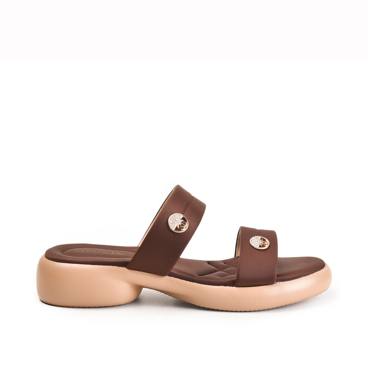 Comfortable Brown Double-Strap Flip Flops | 502M-B Dolcis