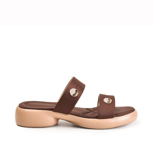 Comfortable Brown Double-Strap Flip Flops | 502M-B Dolcis