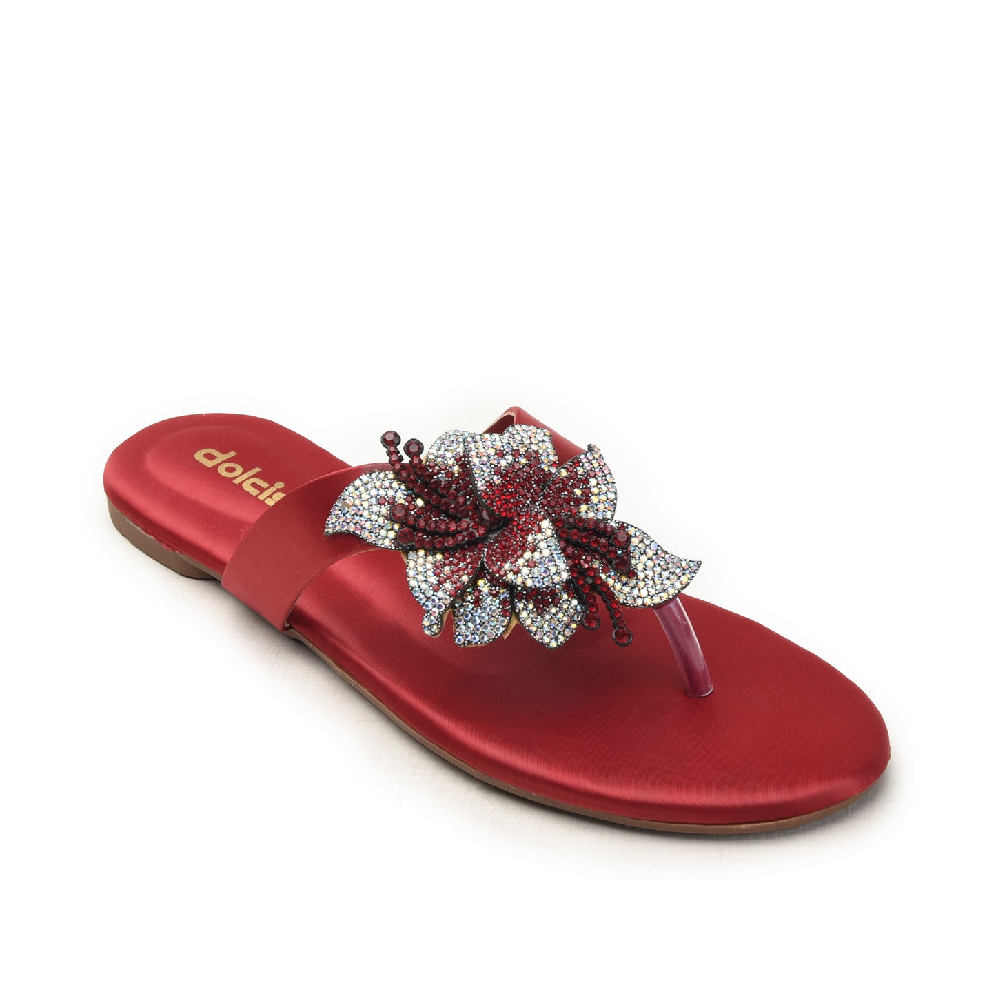 Red Flats with Embellished Butterfly Slippers | 778R-M