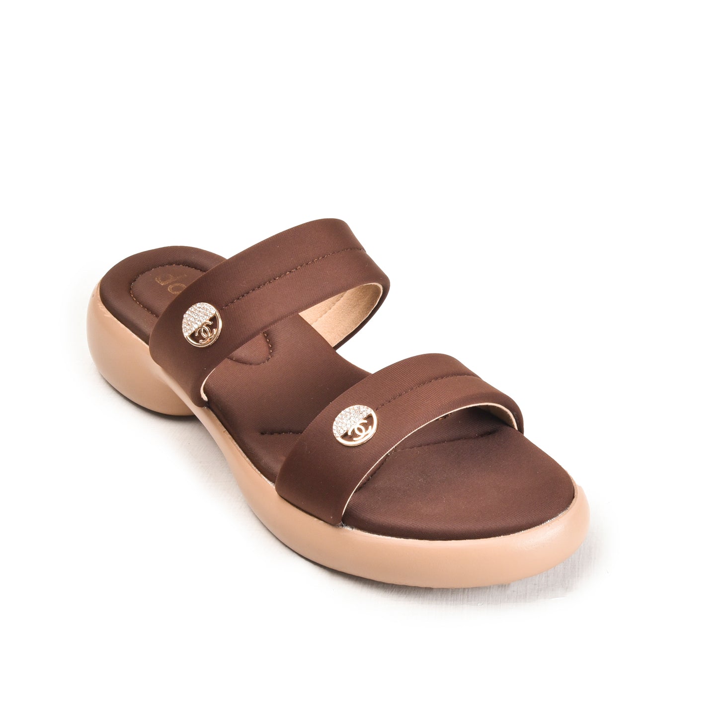 Comfortable Brown Double-Strap Flip Flops | 502M-B Dolcis
