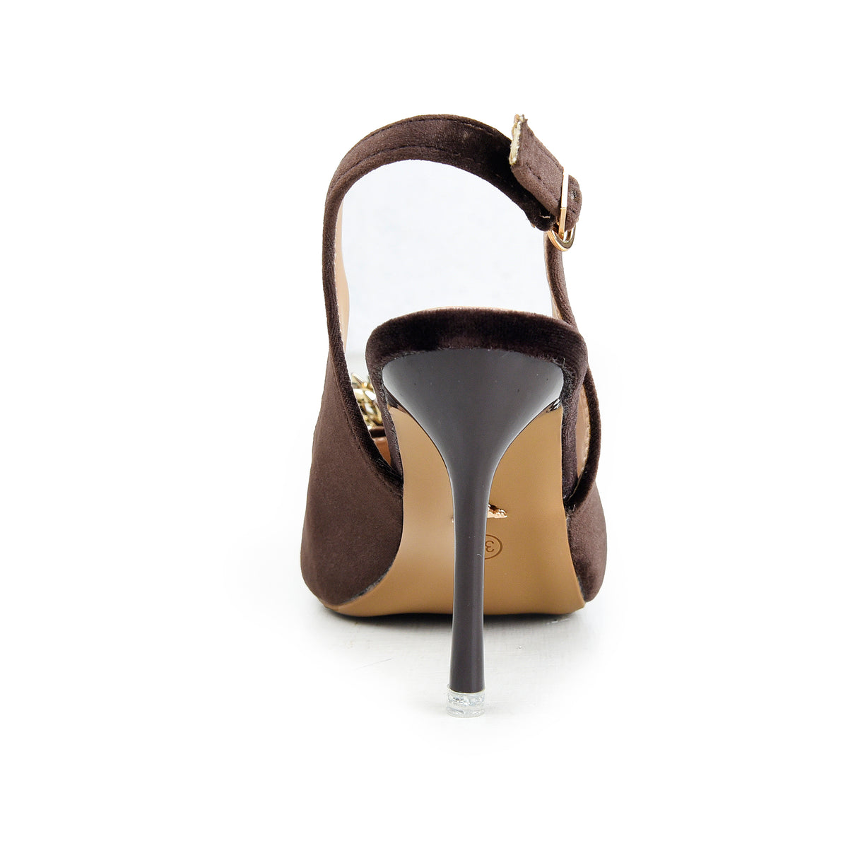 Brown Sleek Slingback Heel  Pumps | 441P-B