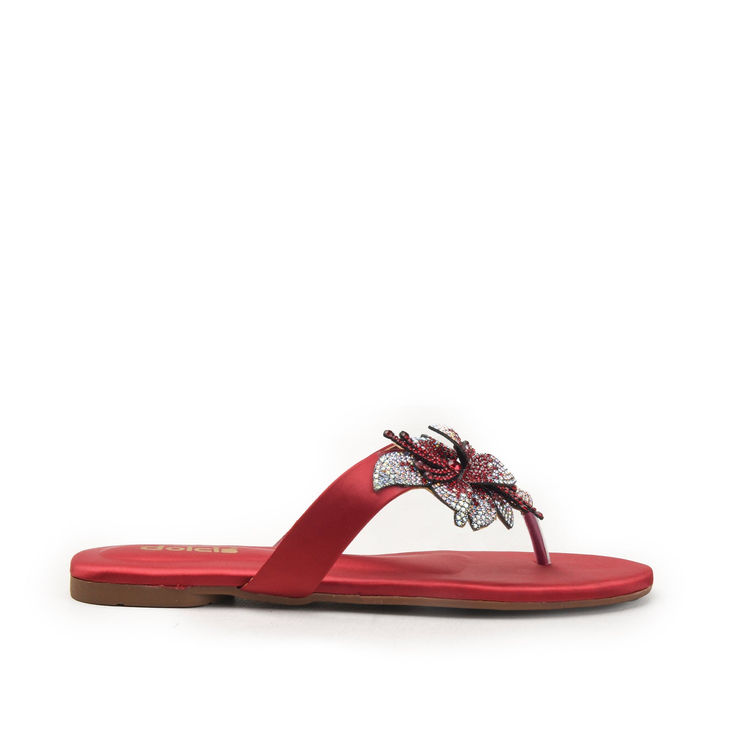 Red Flats with Embellished Butterfly Slippers | 778R-M