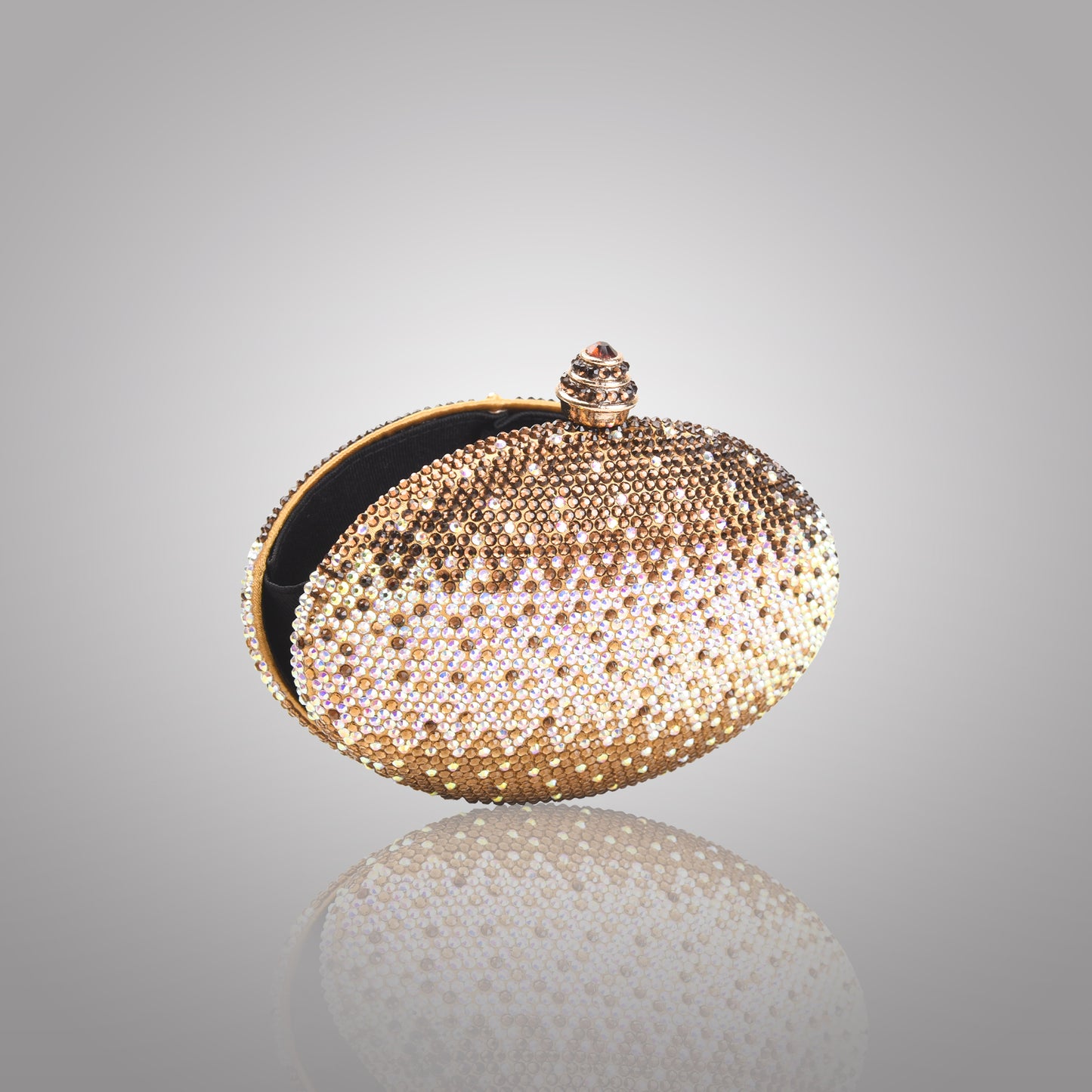 Premium Golden Brown Swarovski Clutch | C1447-BX