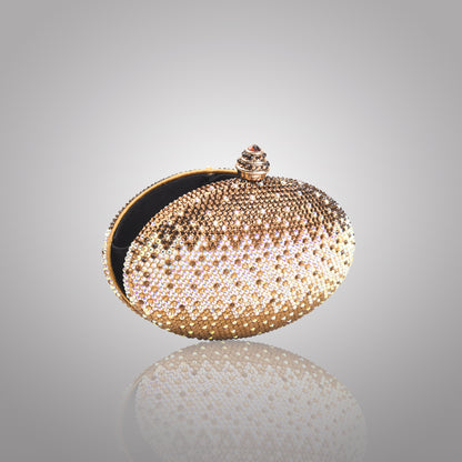 Premium Golden Brown Swarovski Clutch | C1447-BX