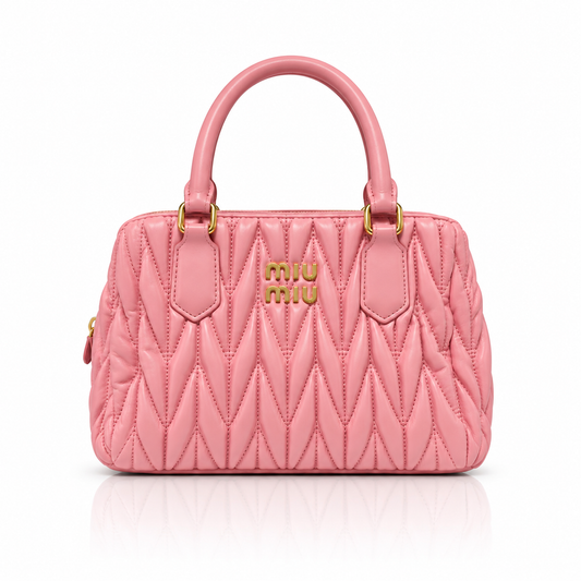 Puffy Quilted Pink Handbag
