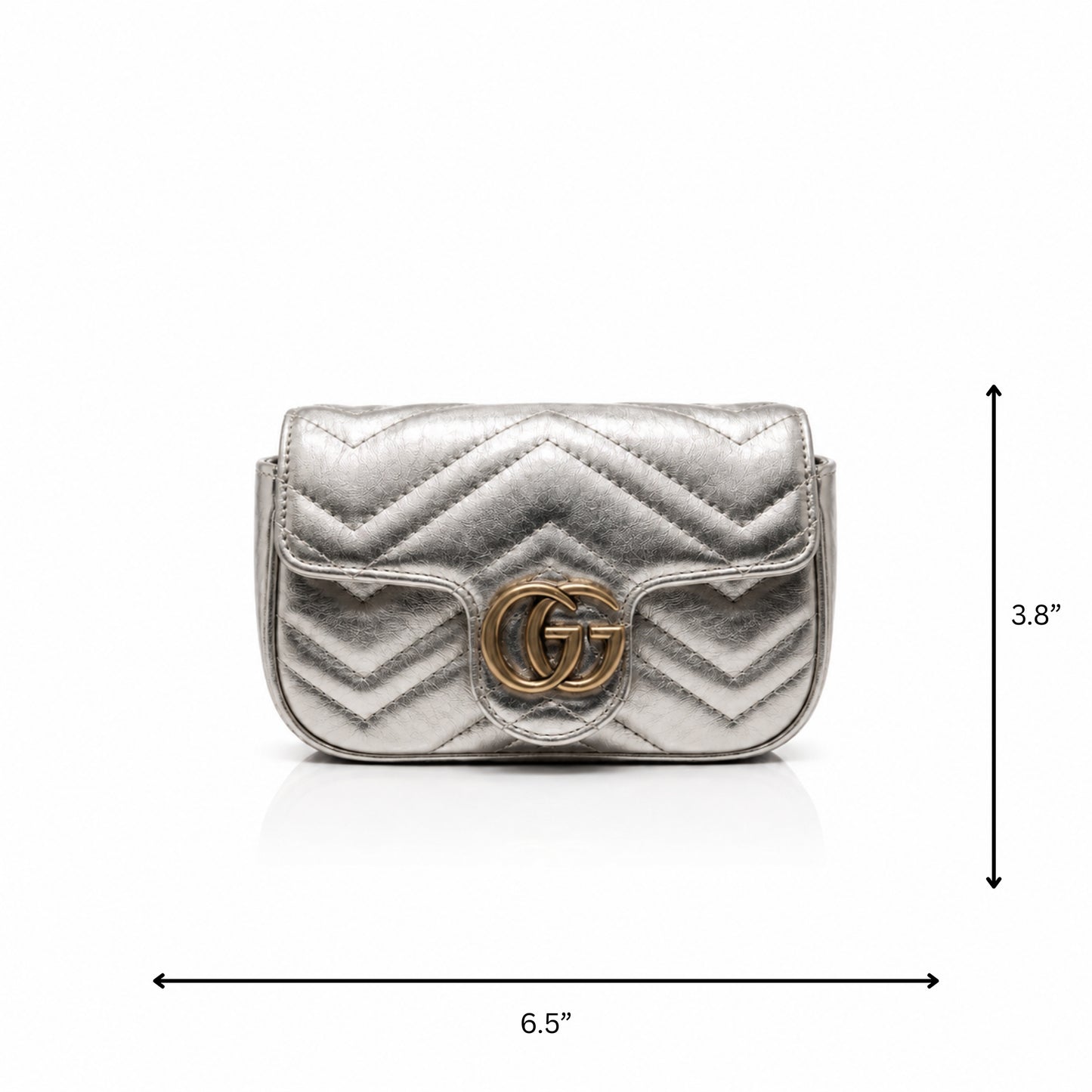 Chrome Silver Luxe Mini Crossbody Bag
