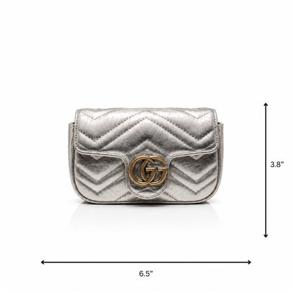 Chrome Silver Luxe Mini Crossbody Bag