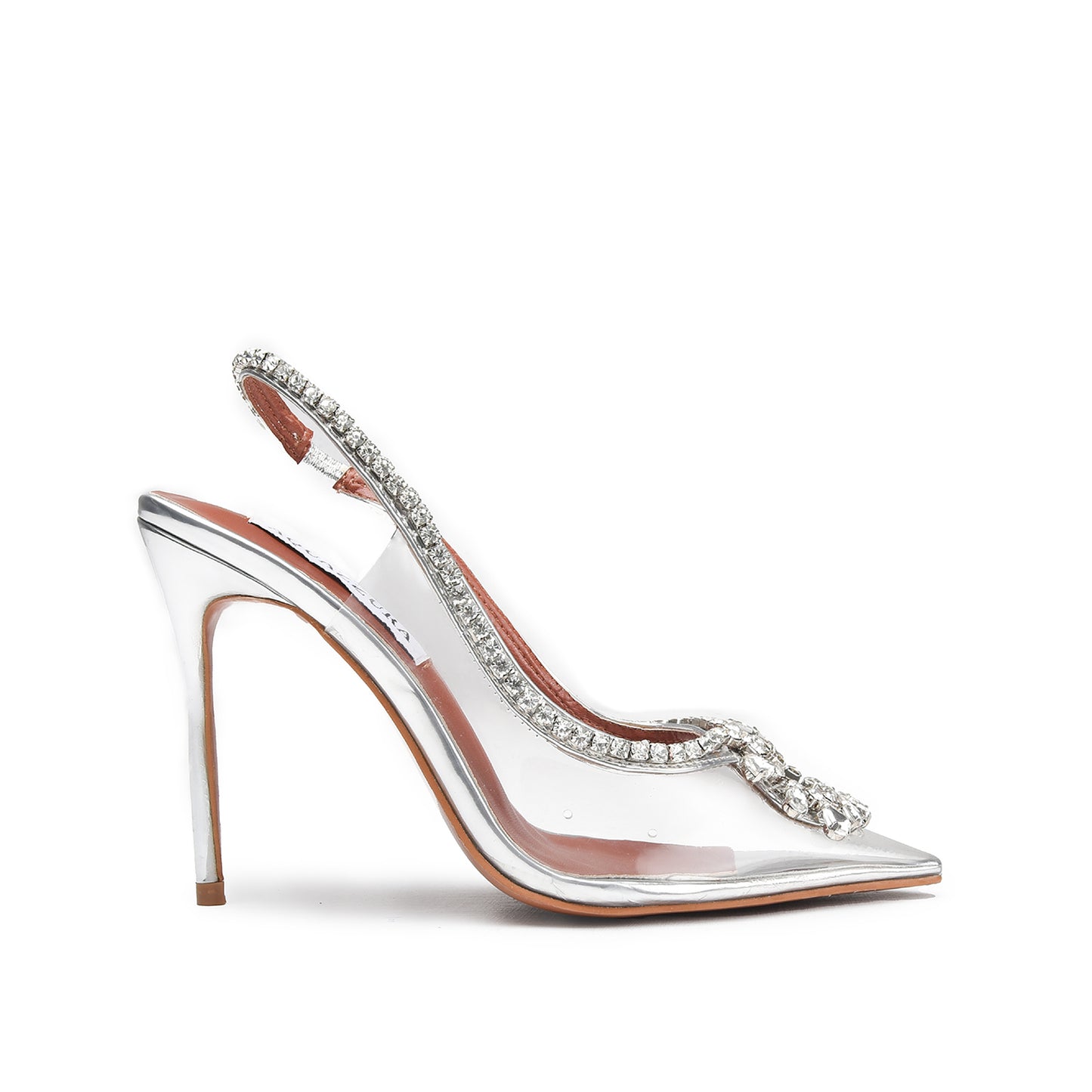 Stunning Silver Slingback High Heel Pumps | 412N-S