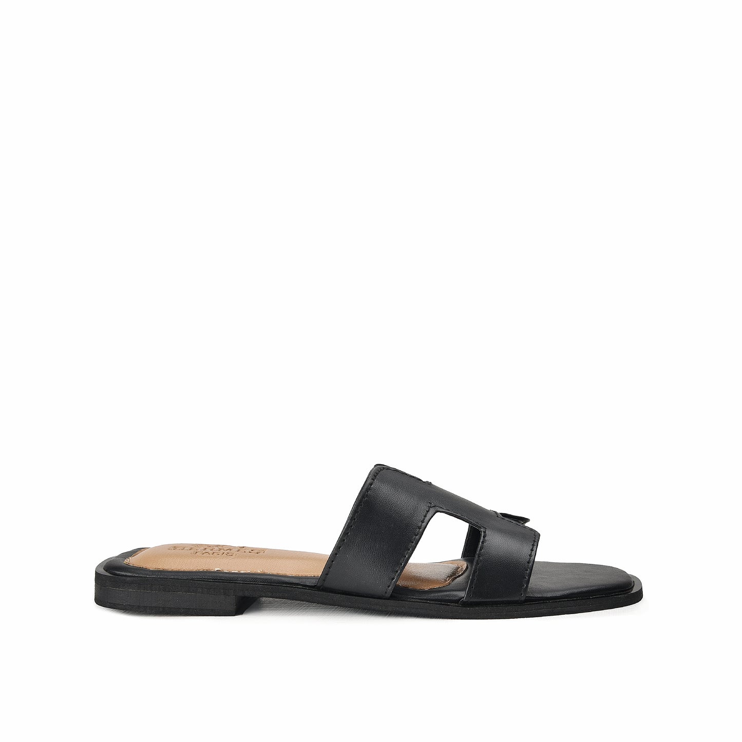 Classic Black Slide Flats Slippers| 538J-C