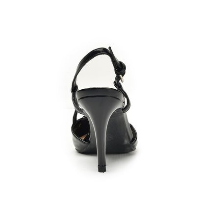 Black Patent Leather Slingback Heels | 449N-C