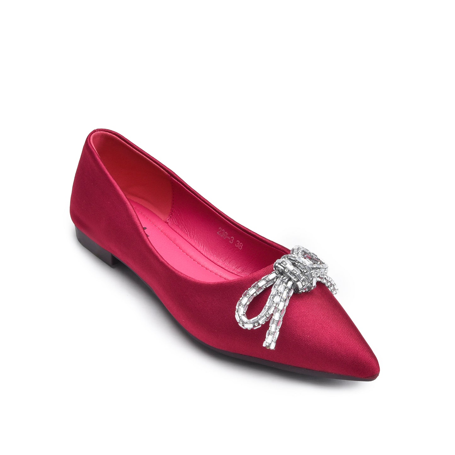 Stylish Red Embellished Ballet Flats Slippers | 425N-M