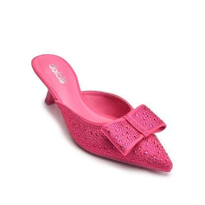 Vibrant Pink Rhinestone Mules | 424N-P