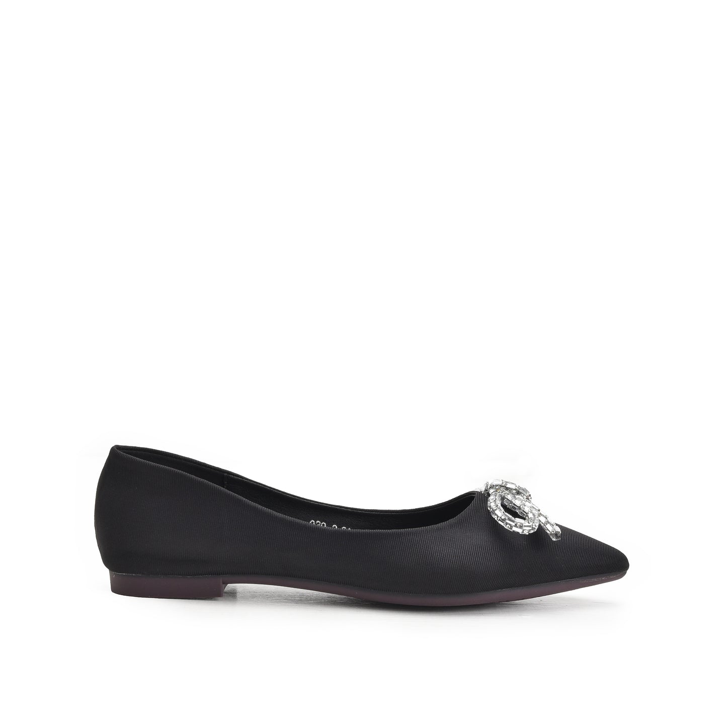 Chic Black Embellished Ballet Flats Slippers | 425N-C