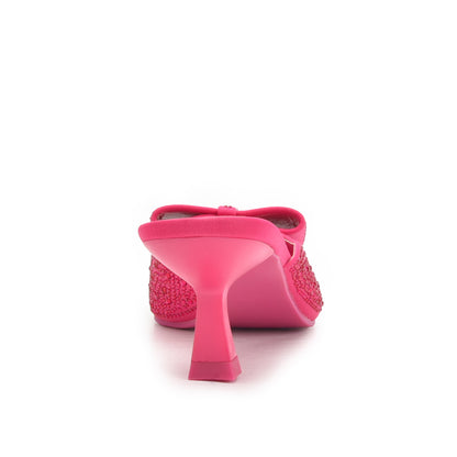 Vibrant Pink Rhinestone Mules | 424N-P
