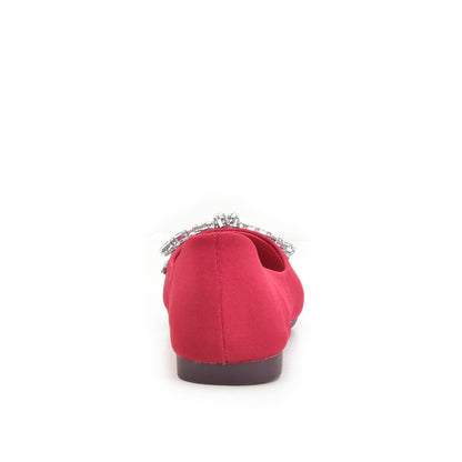Stylish Red Embellished Ballet Flats Slippers | 425N-M