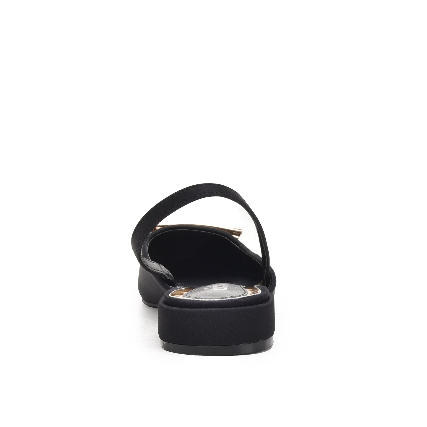 Elegant Black Buckle Slingback Flats Slippers | 420N-C