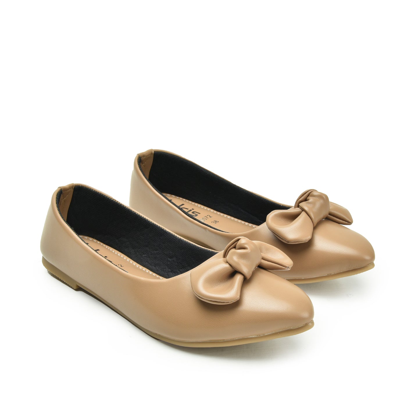 Elegant Beige Bow Ballet Flats Slippers | 434N-F