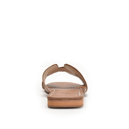 Tan Slip-On Flats with Cut-Out Design Slippers | 597K-B