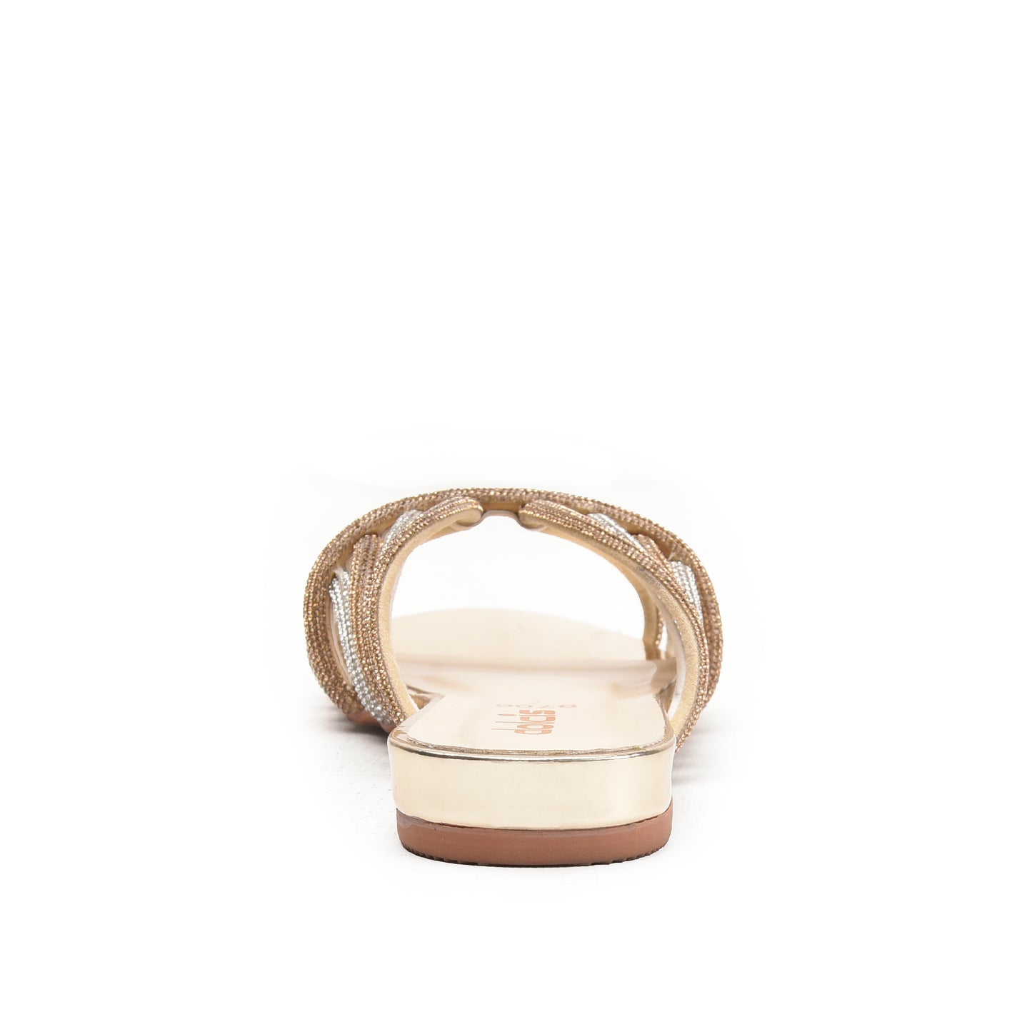 Elegant Gold and Silver Strappy Flats Slippers | 563K-XT