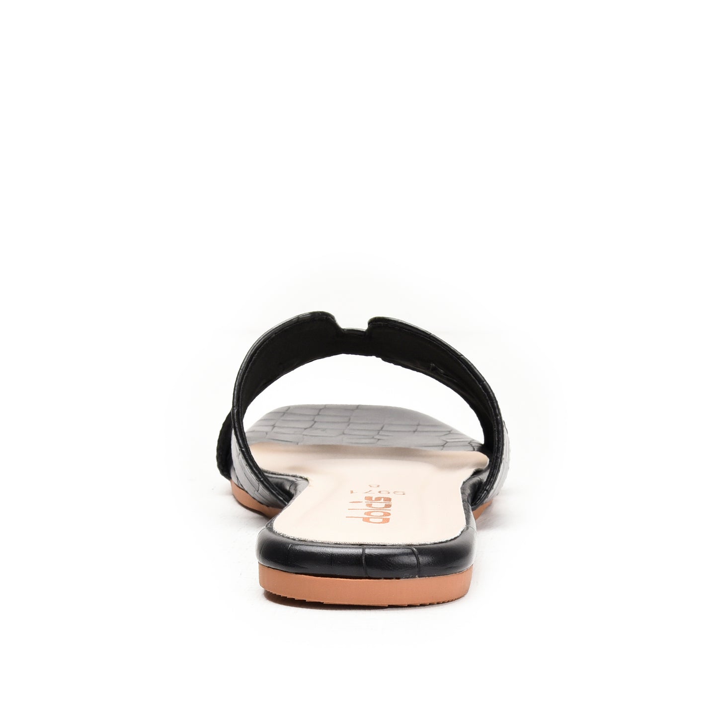 Classic Black Croc-Styled Flats Slippers | 544L-C