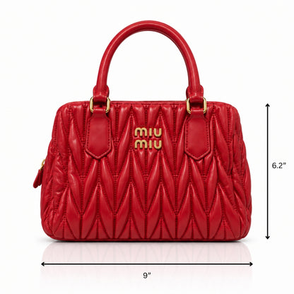 Puffy Quilted Red Handbag