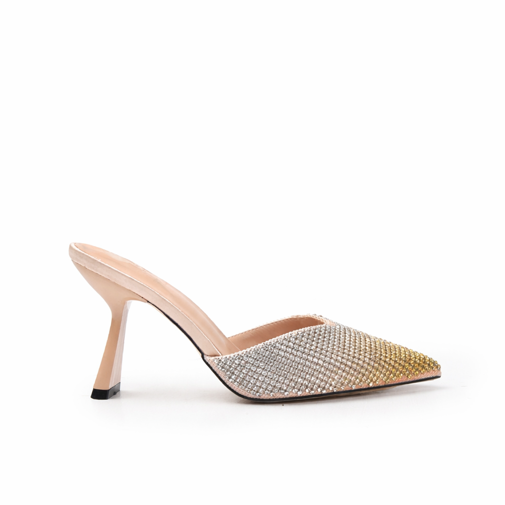 Elegant Beige Rhinestone  Heels | 455N-X