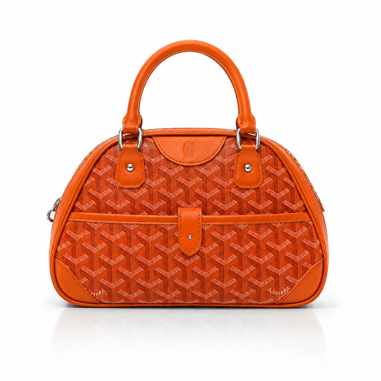Orange Signauture Dome Handbag