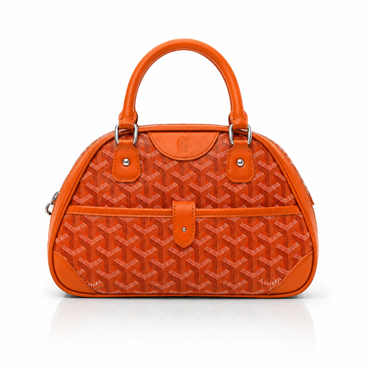 Orange Signauture Dome Handbag