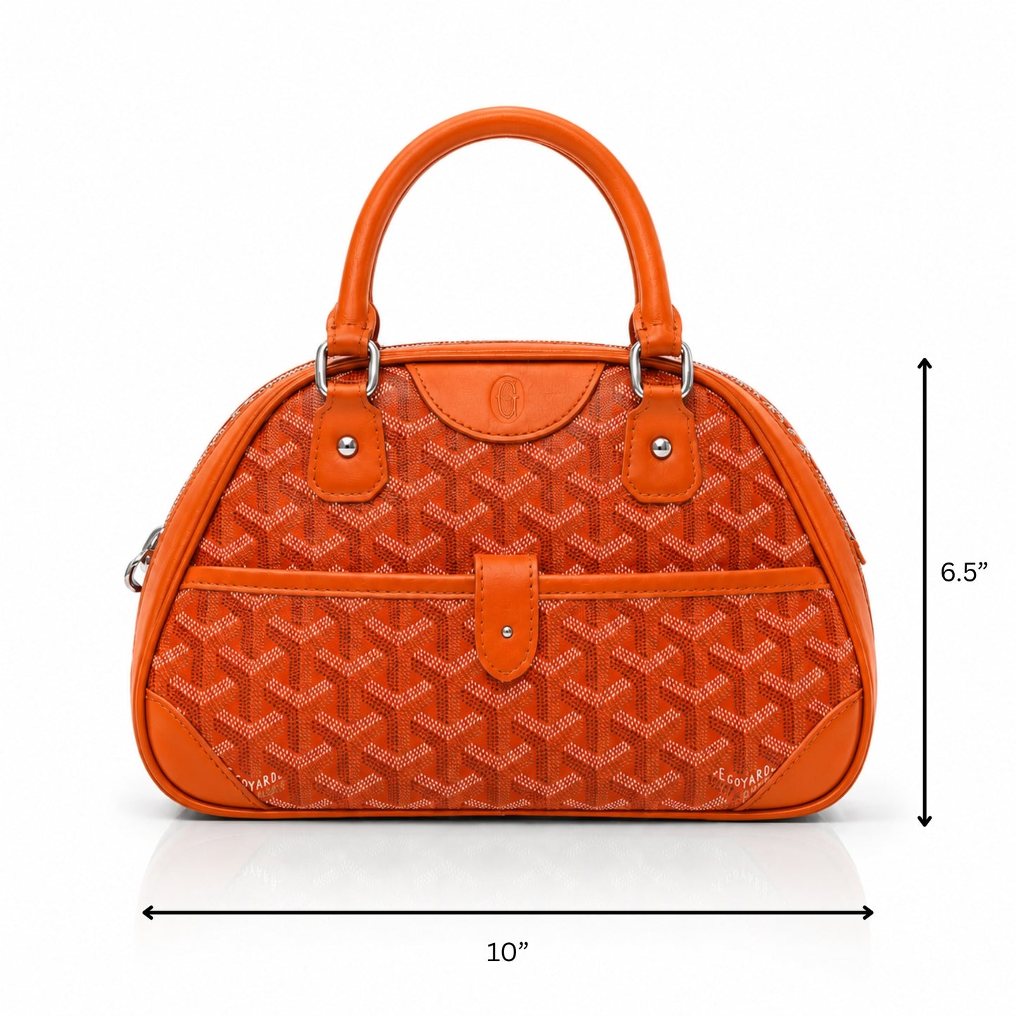 Orange Signauture Dome Handbag