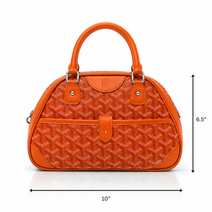 Orange Signauture Dome Handbag