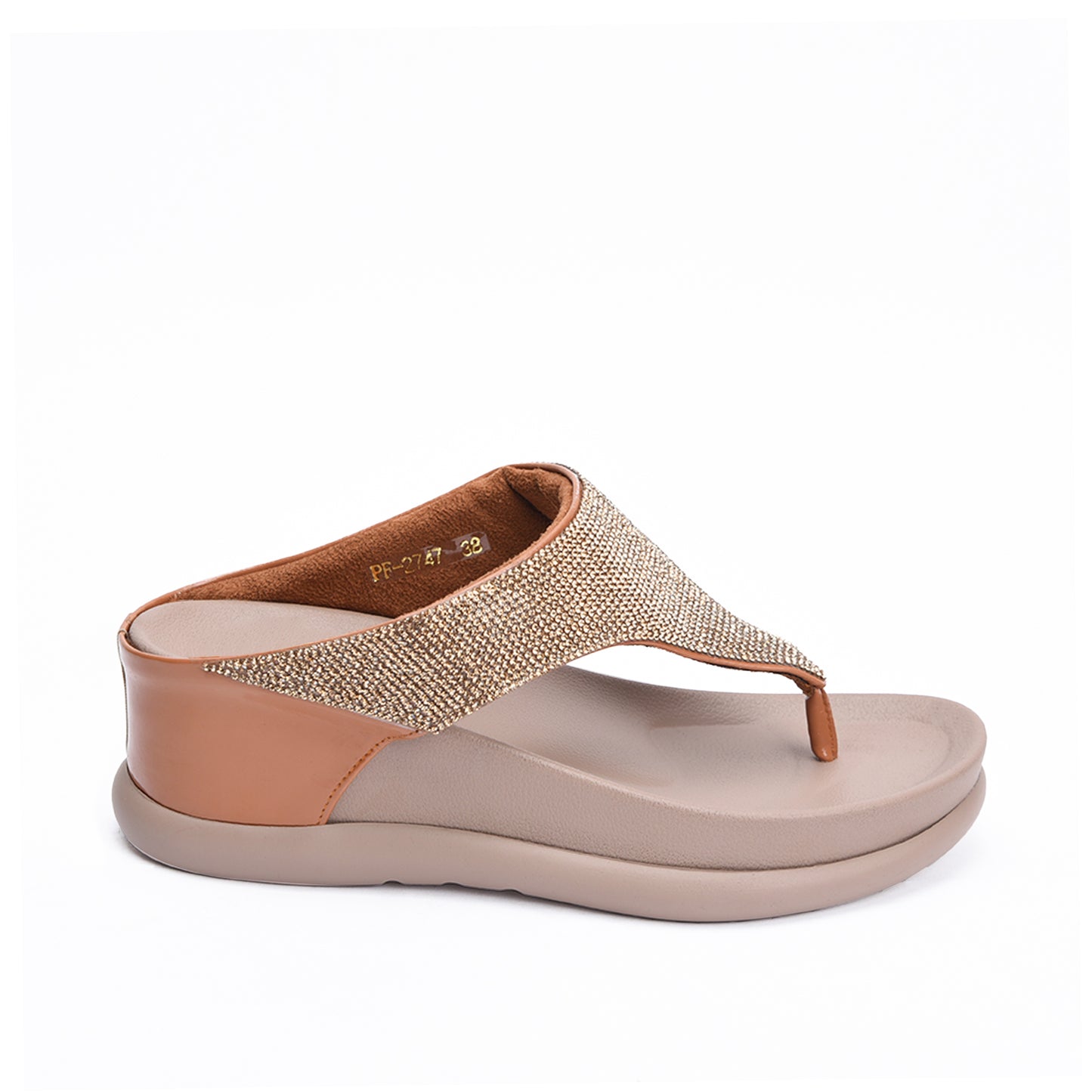 Chic Beige Comfort Wedge Slippers | 734R-B