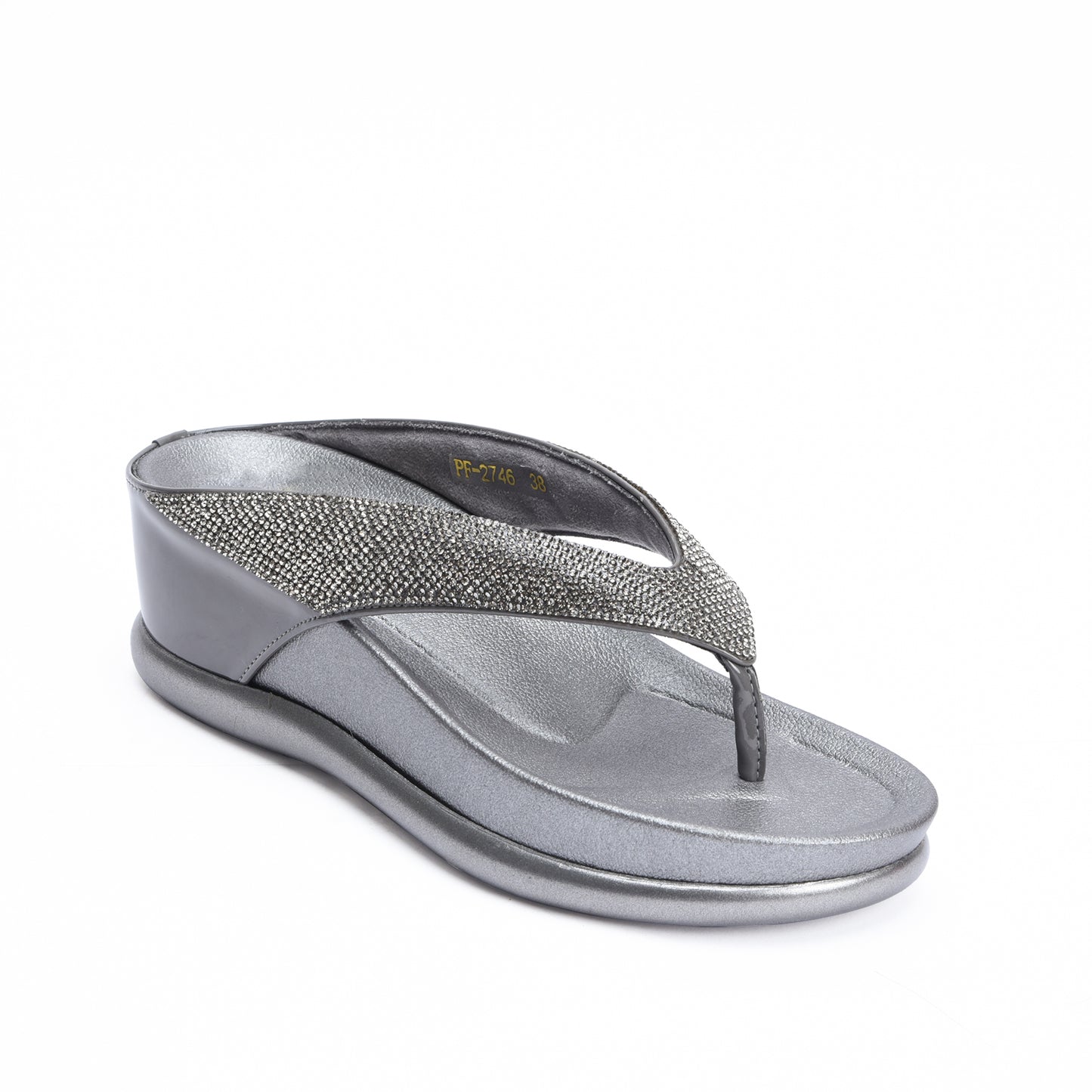 Elegant Grey Comfort Wedge Slippers | 733R-G