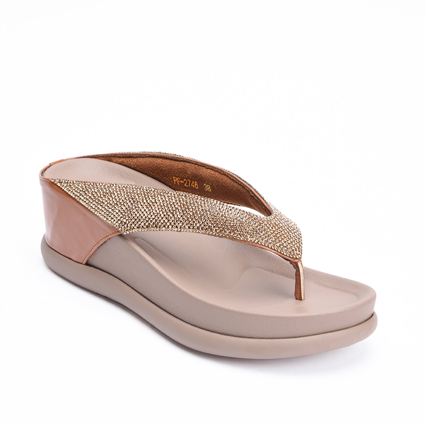 Elegant Beige Comfort Wedge Slippers | 733R-B