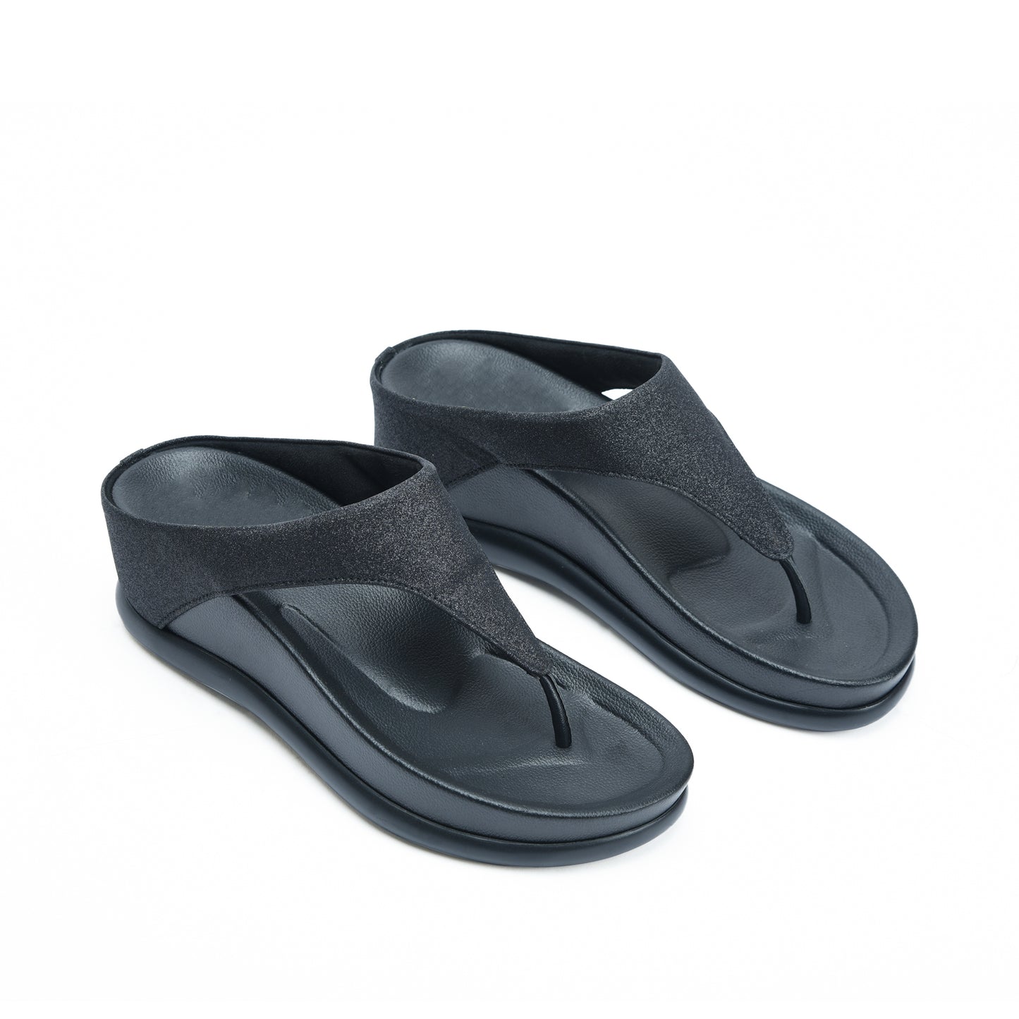 Sleek Black Comfort Slippers | 735R-C