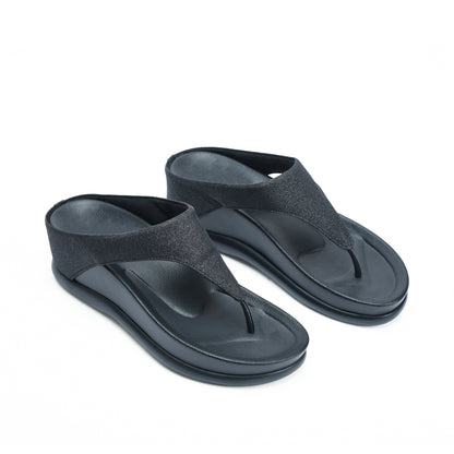 Sleek Black Comfort Slippers | 735R-C