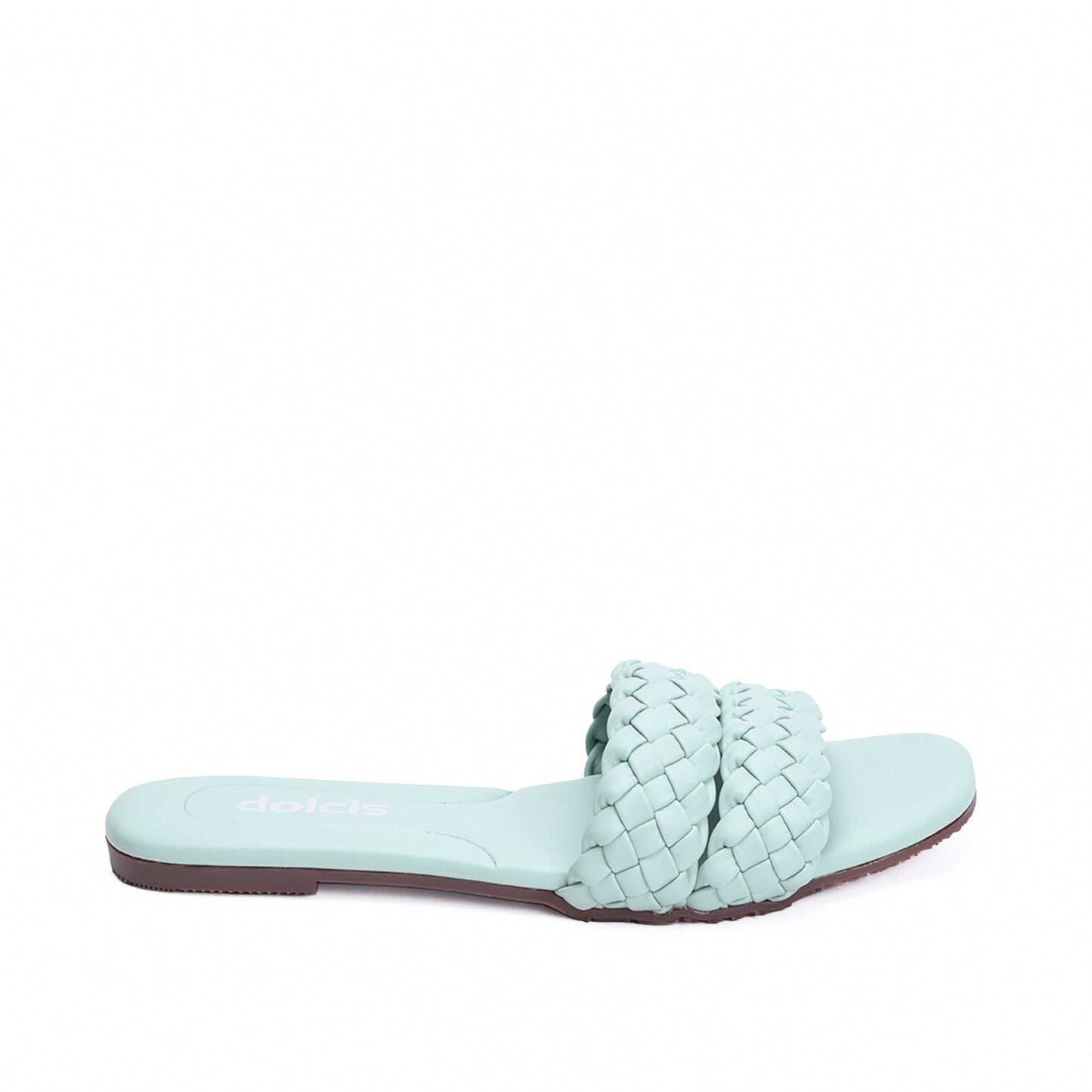 Trendy Mint Green Braided Flats Slippers | 566J-K