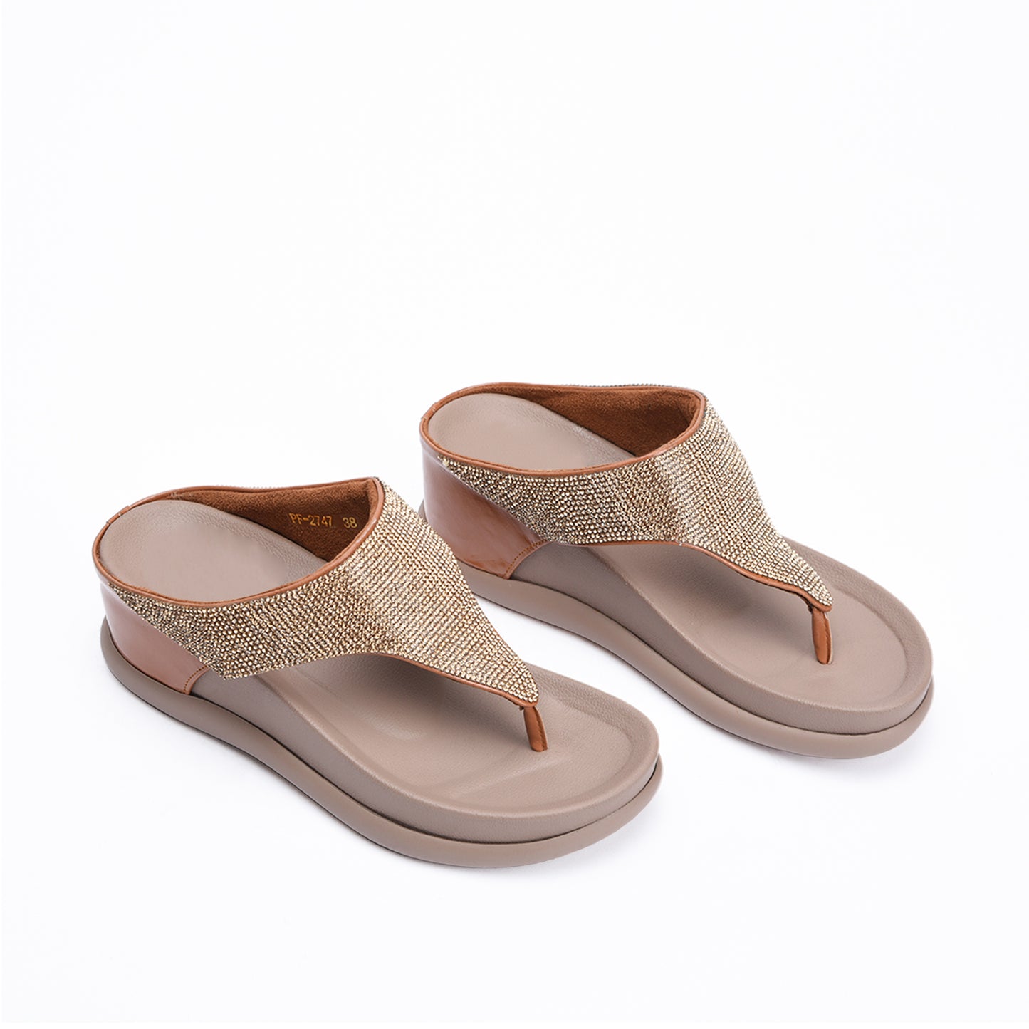 Chic Beige Comfort Wedge Slippers | 734R-B