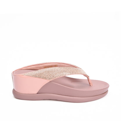 Elegant Pink Comfort Wedge Slippers | 733R-P