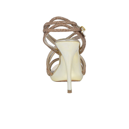 Elegant Gold Strappy High Heel Sandals | 281D-X