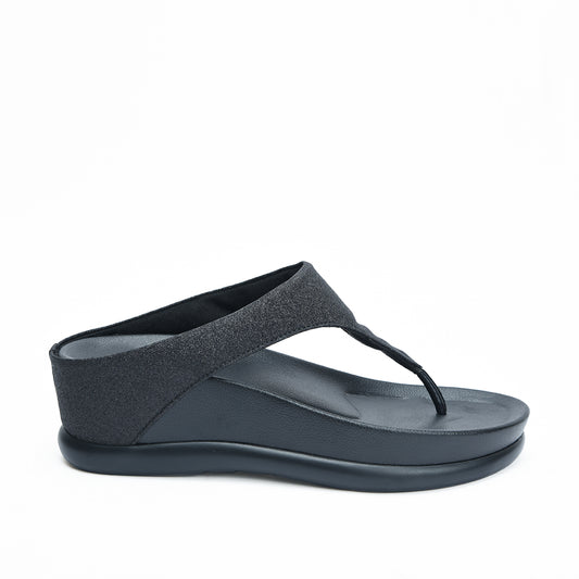 Sleek Black Comfort Slippers | 735R-C