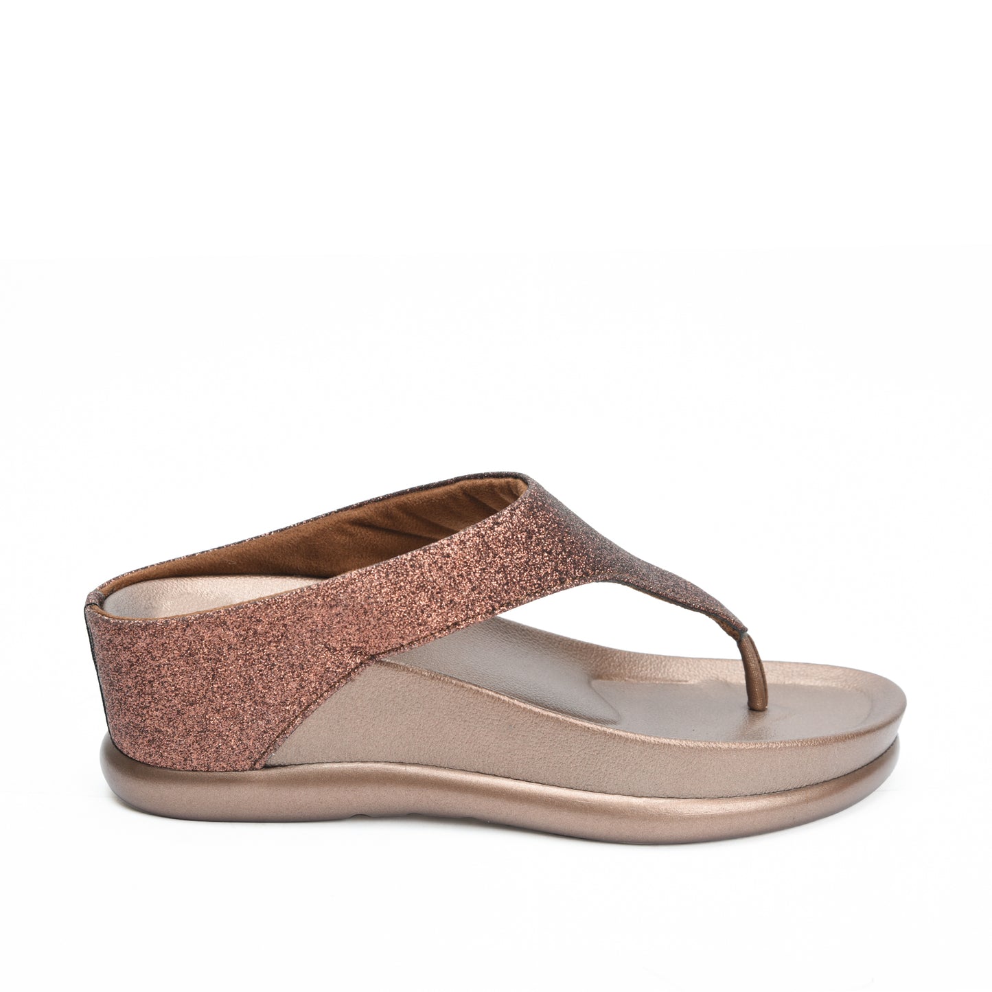 Chic Bronze Comfort Wedge Slippers | 735RB-X