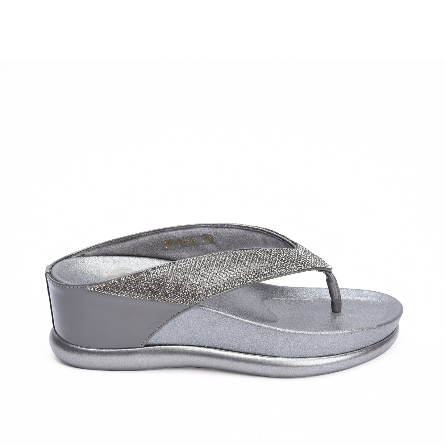 Elegant Grey Comfort Wedge Slippers | 733R-G