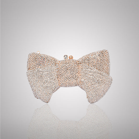 Elegant Silver Bow Swarovski Crystal Clutch | 0C942-LX