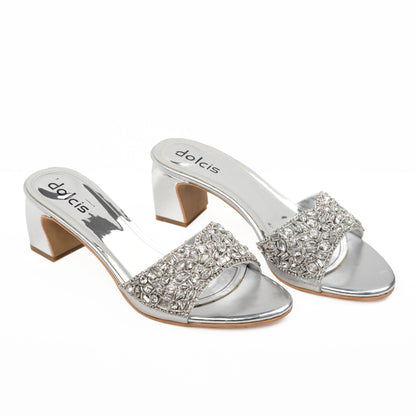Stunning Silver Embellished Heels | 593H-S