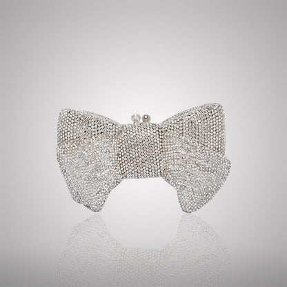 Stunning White Bow Swarovski Crystal Clutch | 0C942-S