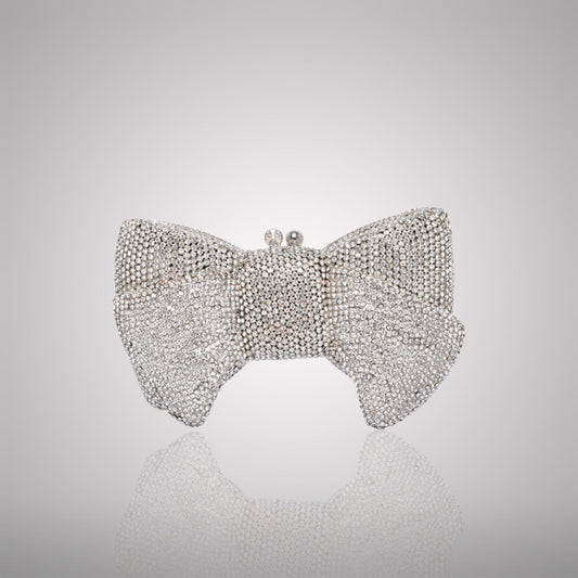 Stunning White Bow Swarovski Crystal Clutch | 0C942-S
