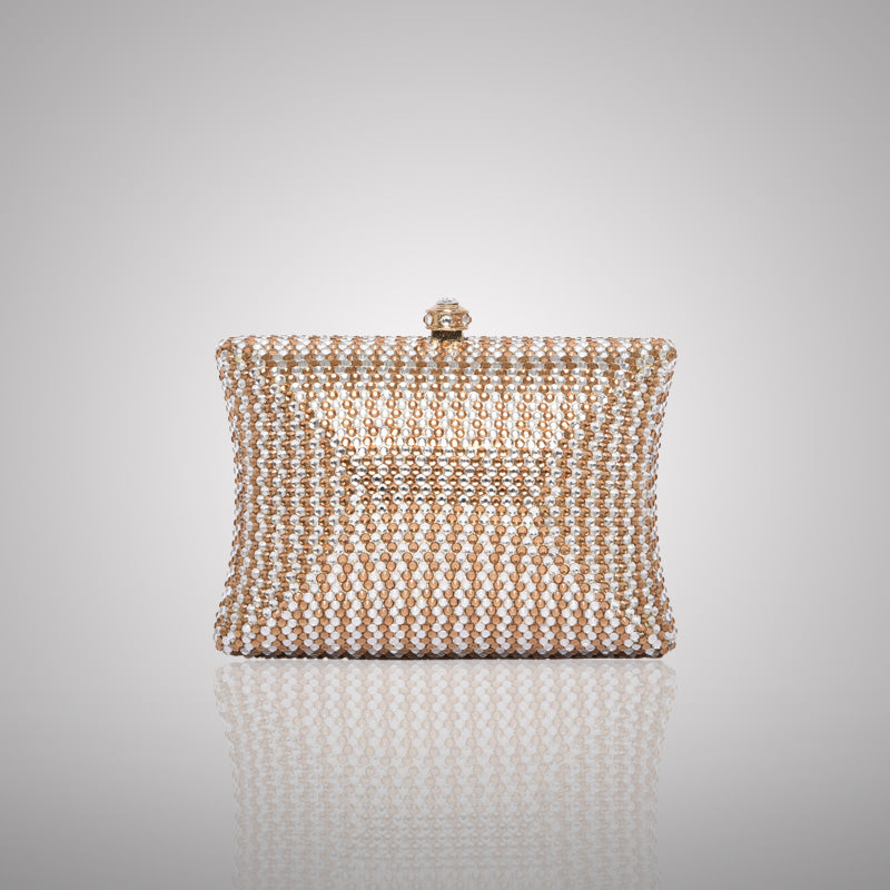 Elegant Light Rectangular Swarovski Clutch | 0C830-XT