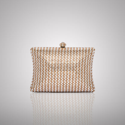 Elegant Light Rectangular Swarovski Clutch | 0C830-XT