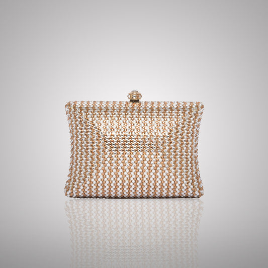 Elegant Light Rectangular Swarovski Clutch | 0C830-XT